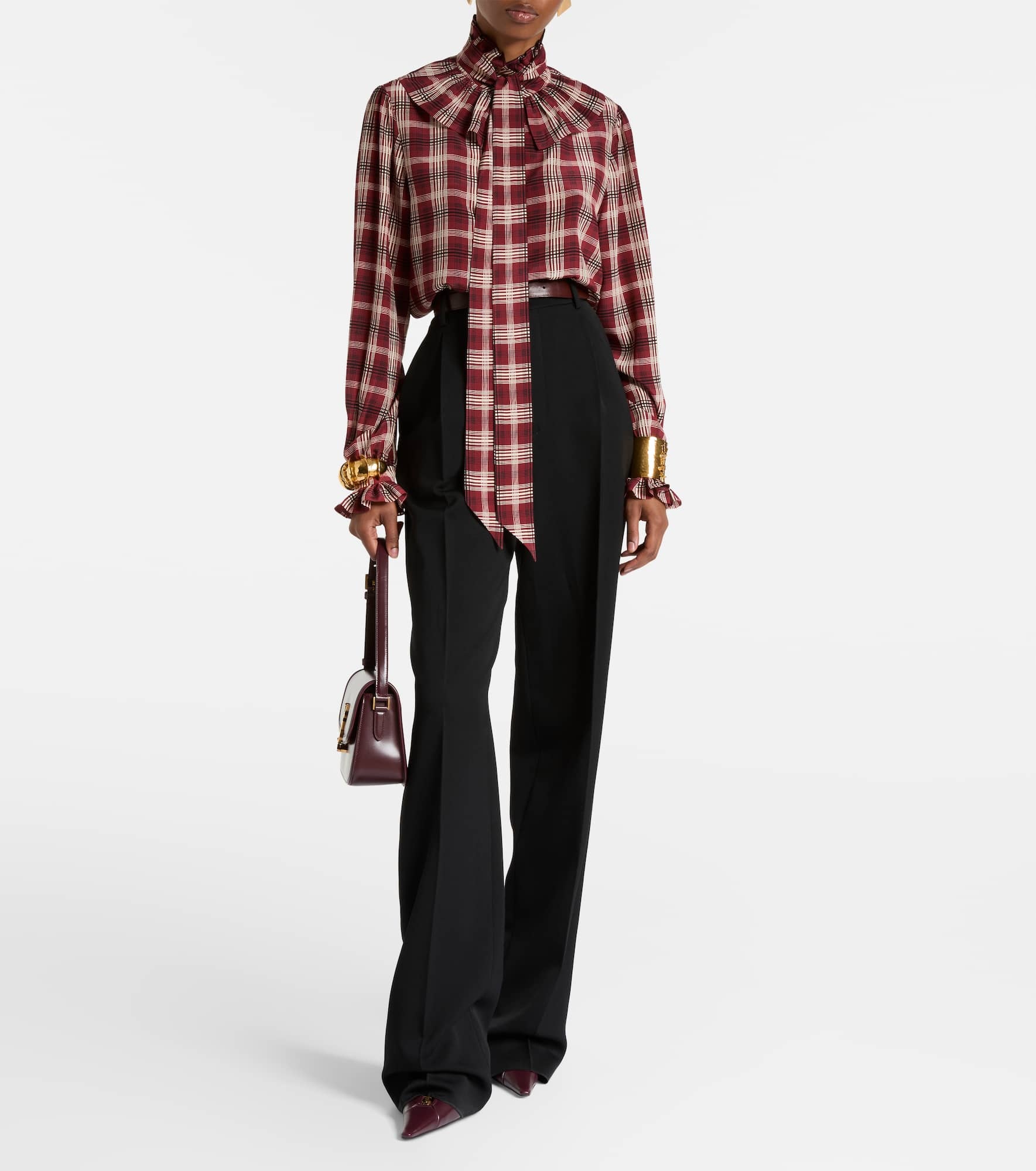 Checked silk blouse - 2