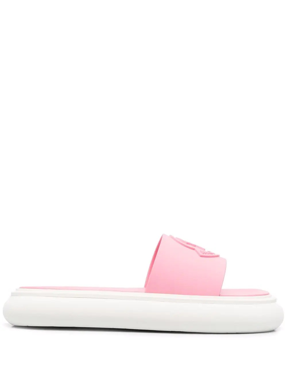 debossed-logo leather slides - 1