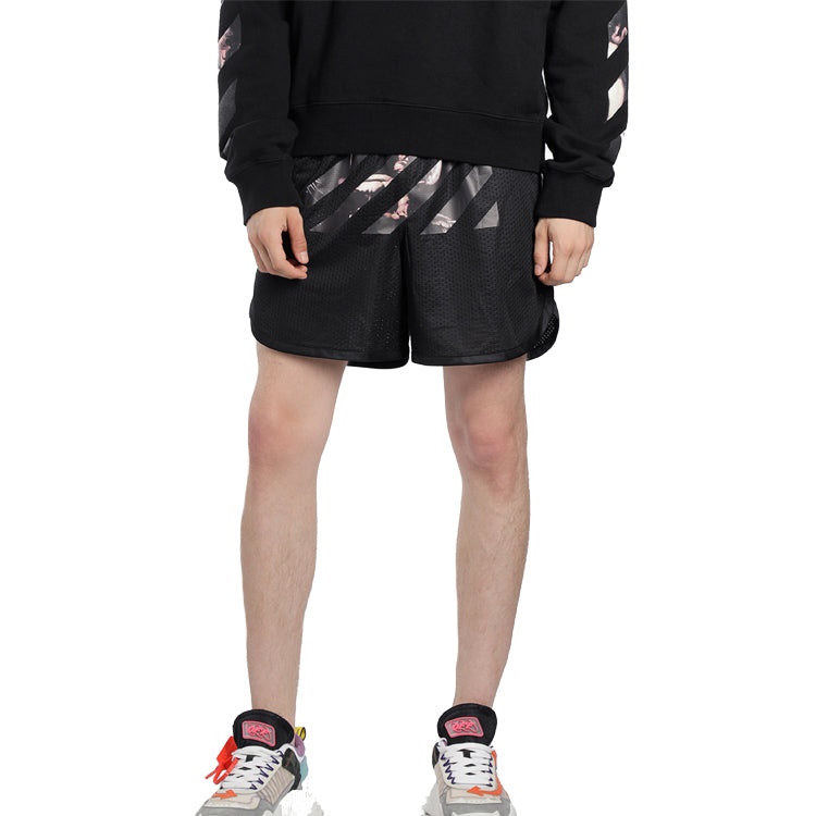 Off-White Caravaggio Arrow Mesh Track Shorts Black OMCI005S201010041088 - 3