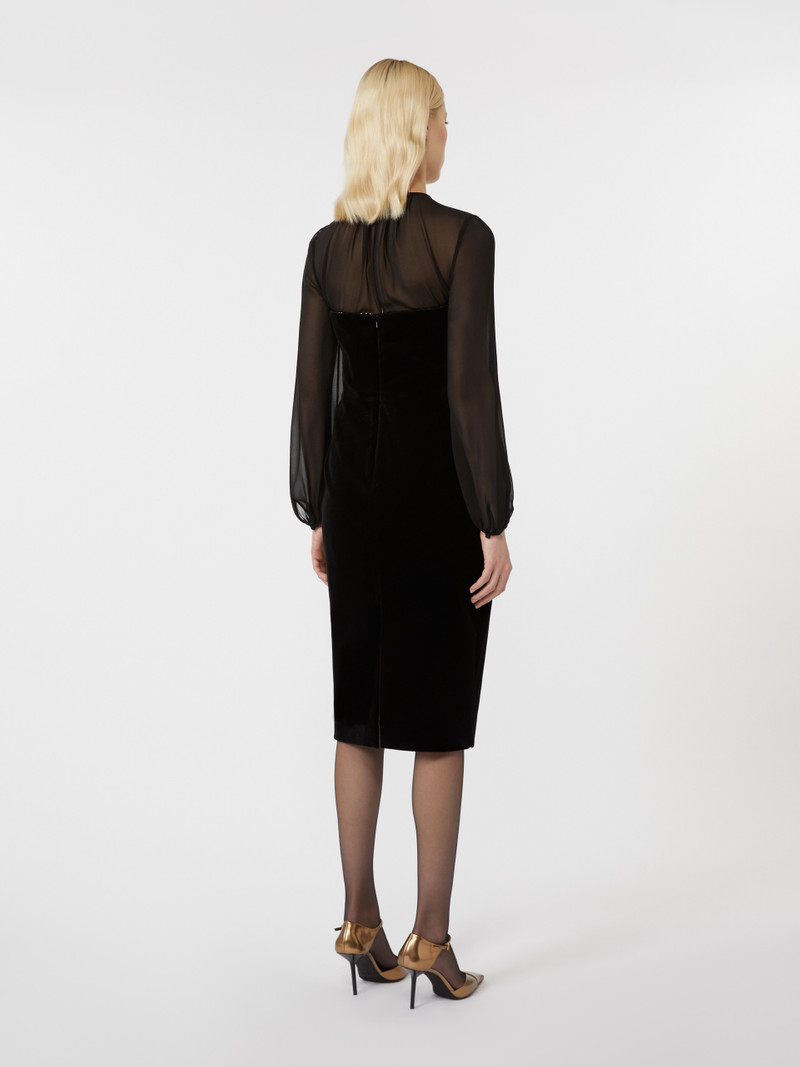 CARL Velvet and georgette dress 4