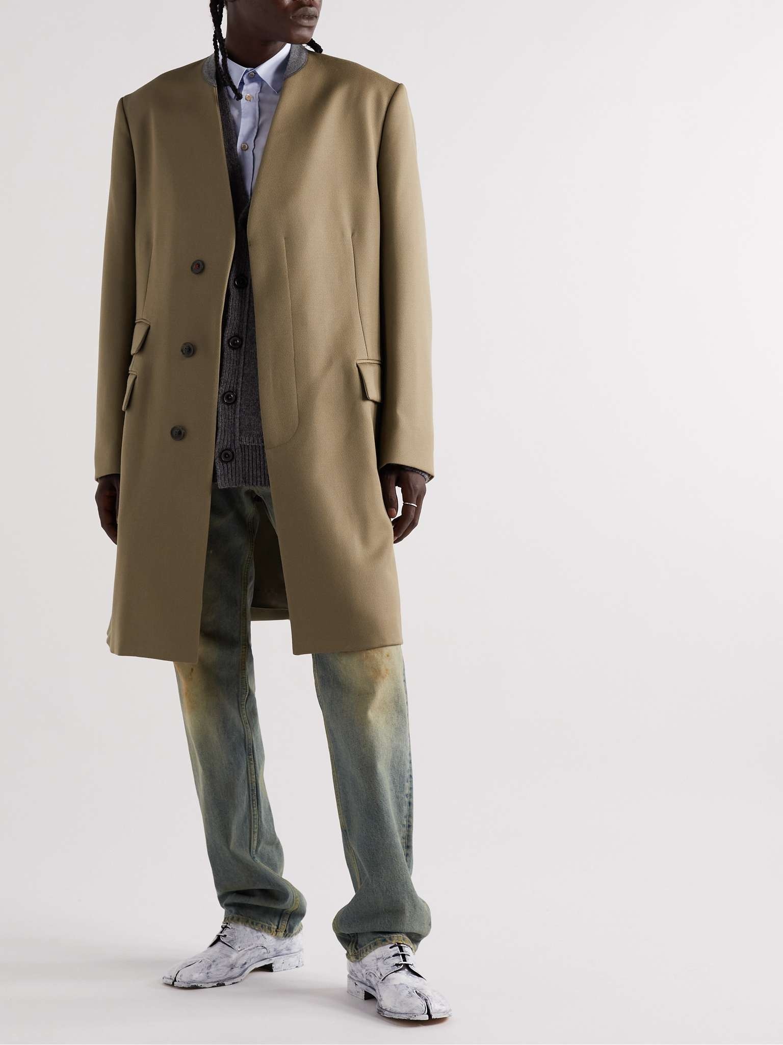 Felt-Trimmed Wool-Twill Coat - 2