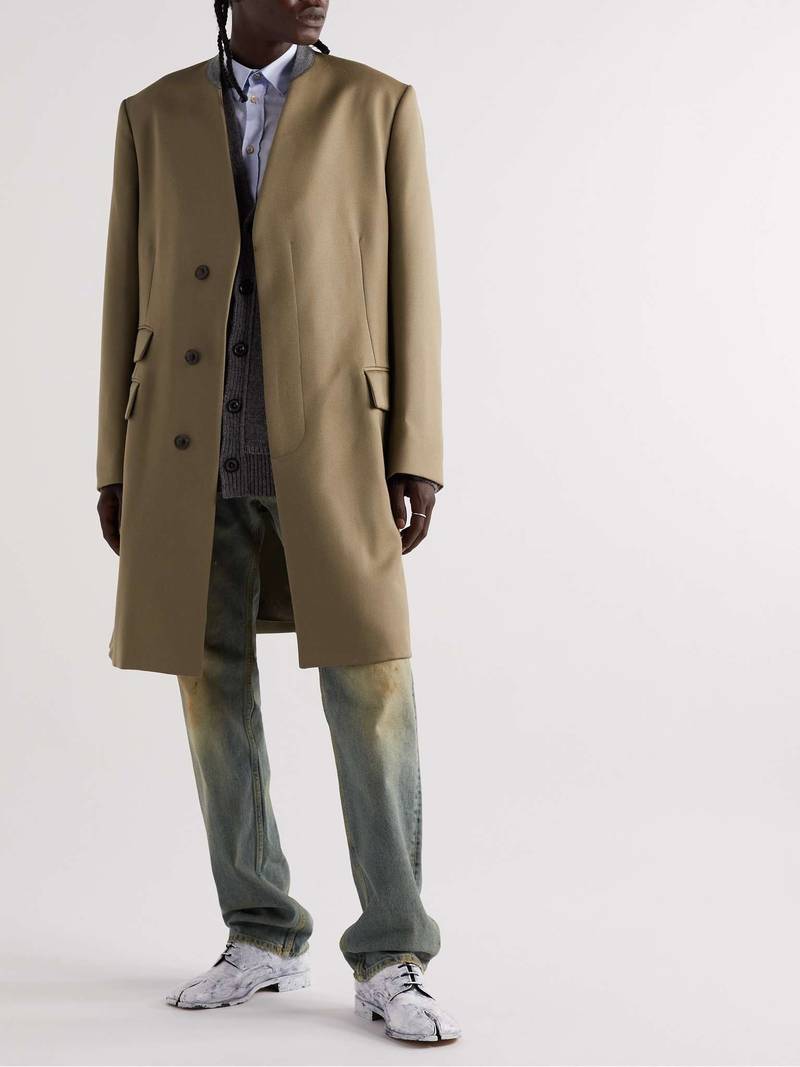 Maison Margiela Felt-Trimmed Wool-Twill Coat outlook