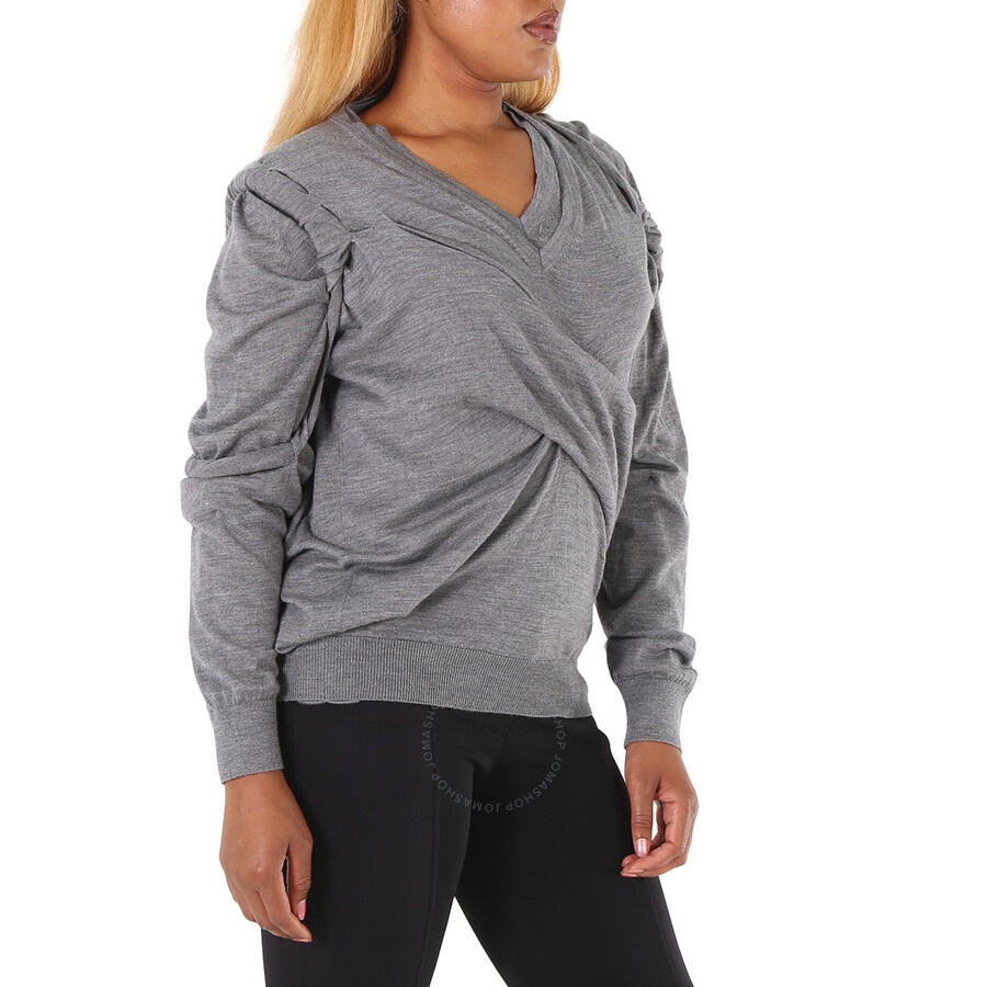 Maison Margiela Ladies V-neck Ruched Jumper, Size Large - 3