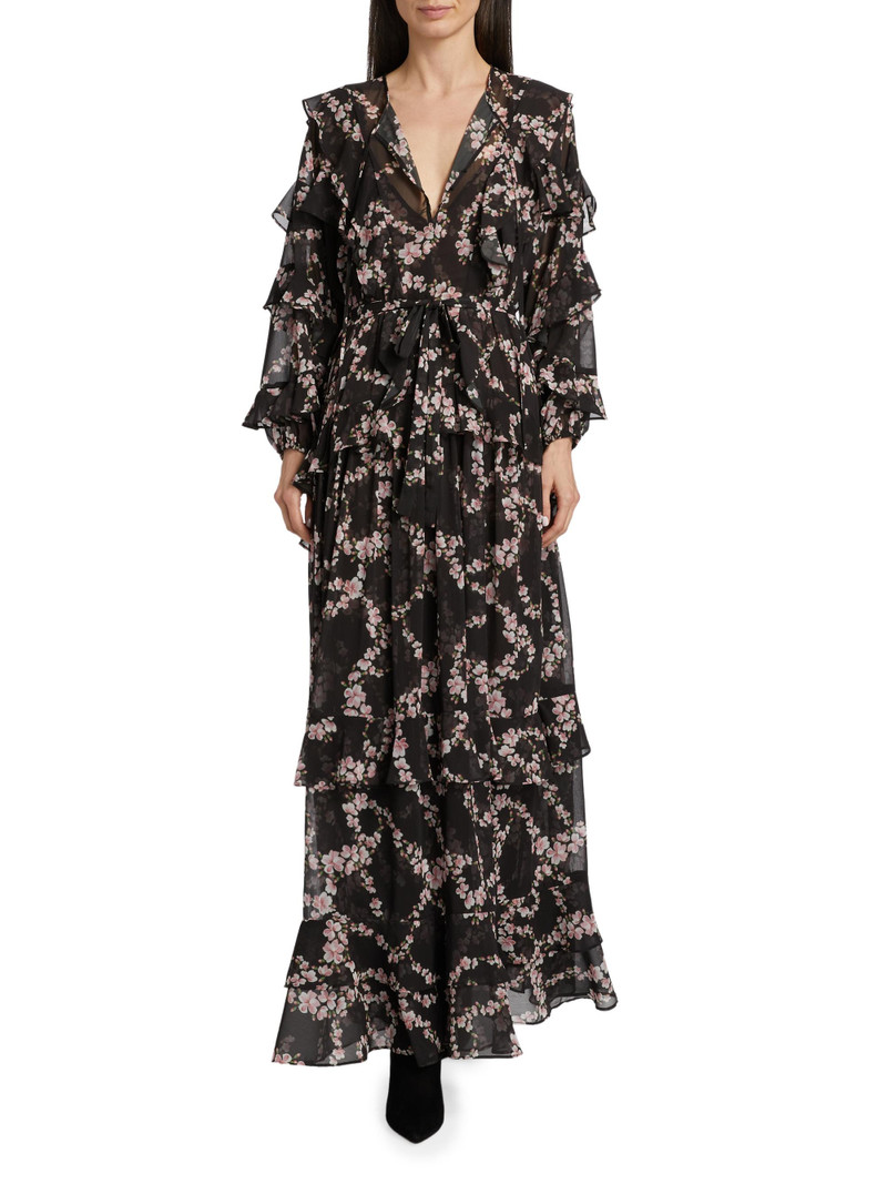 Women's Greta Chiffon Maxi Dress - Chained Blossom Chiffon 3