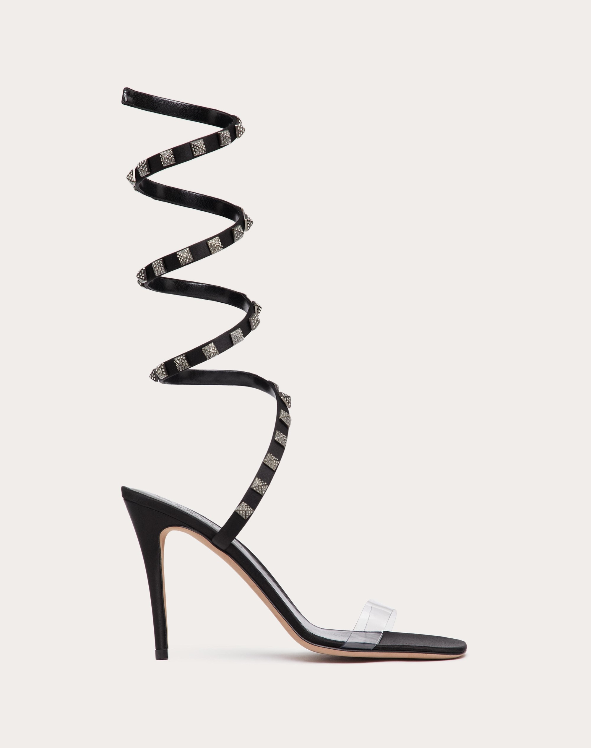 ROCKSTUD SATIN SANDAL 100 MM - 1