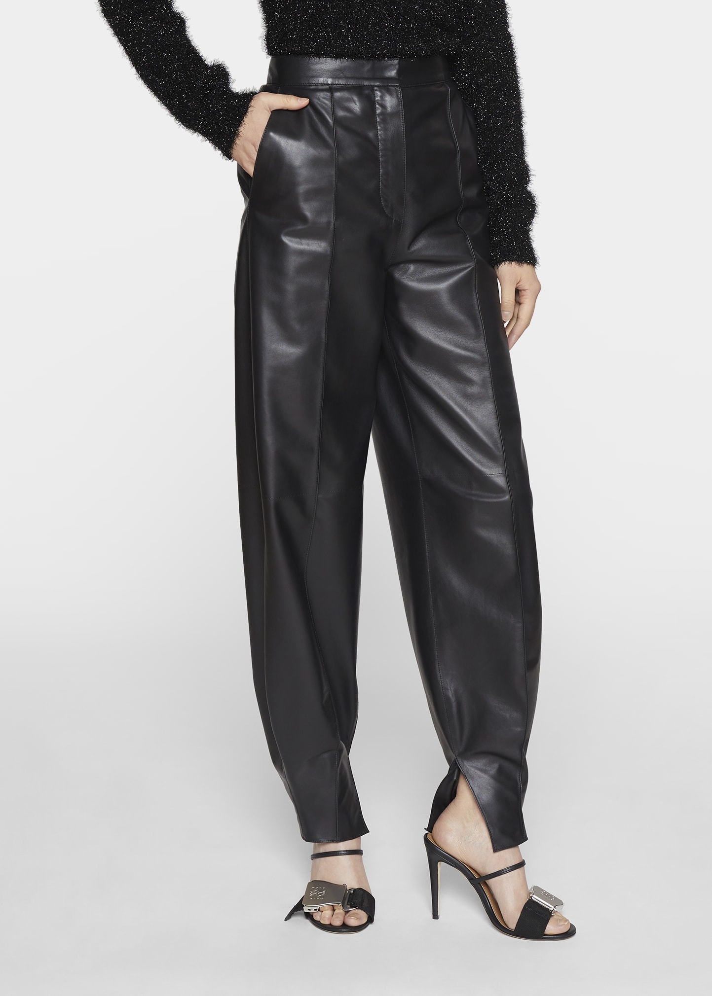 Lambskin Leather Balloon Trousers - 4