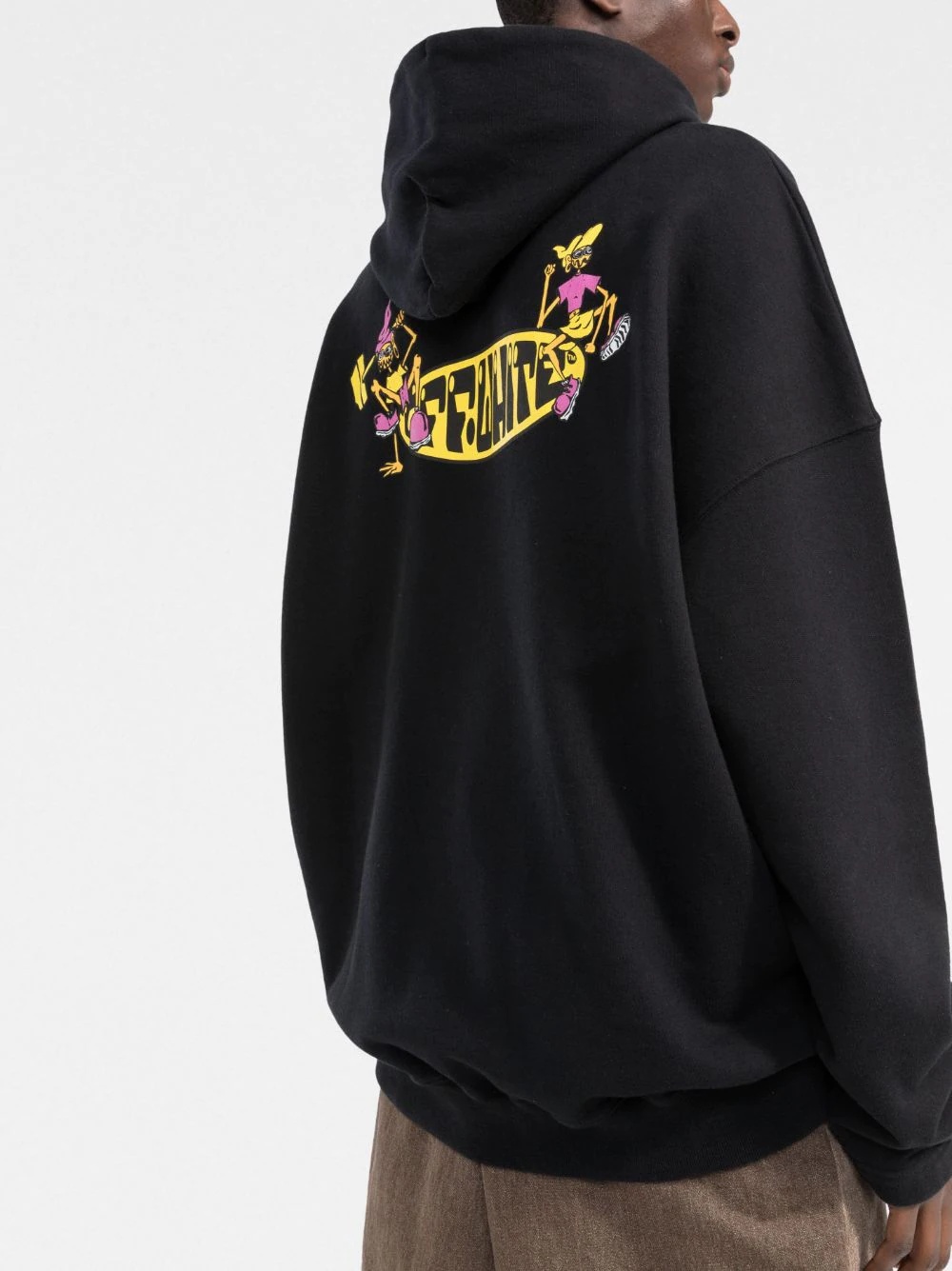 graphic logo print hoodie - 3