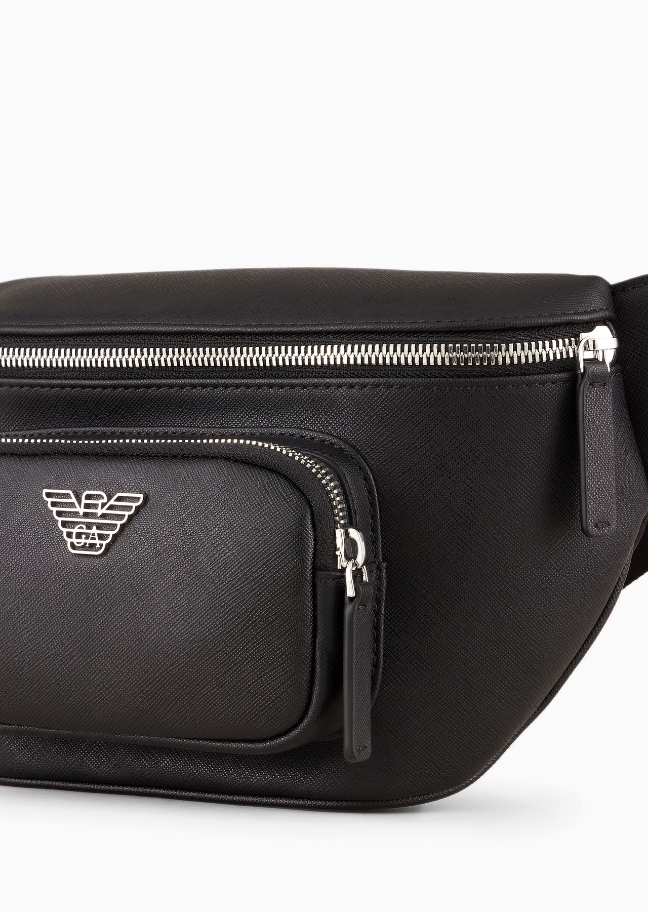 ASV regenerated Saffiano leather belt bag with eagle plate - 5