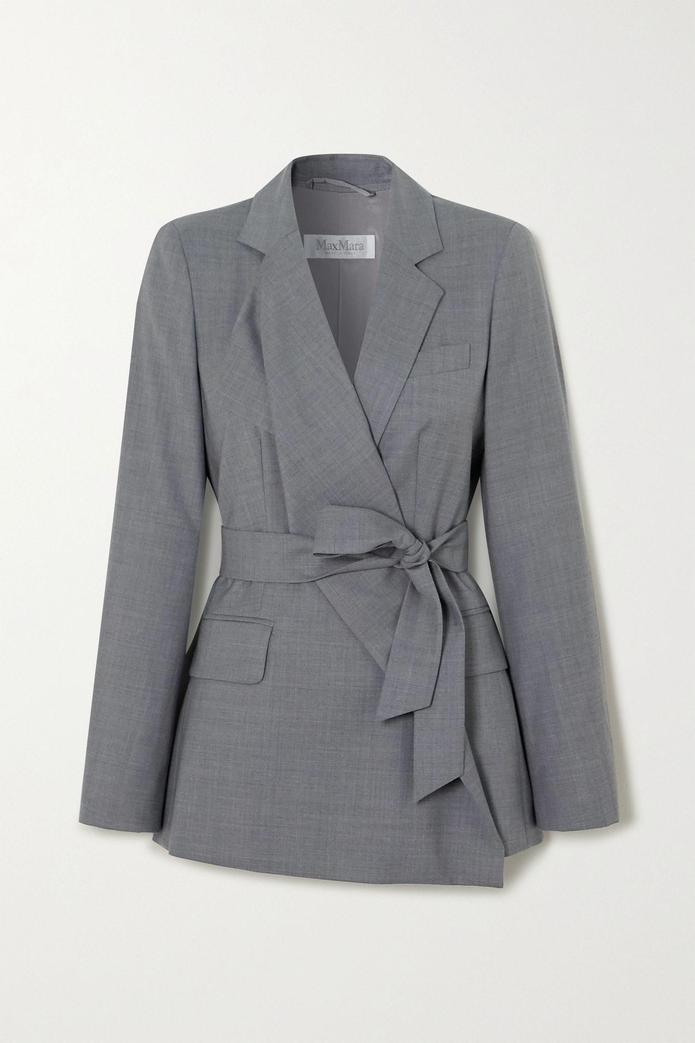 Belluno belted asymmetric wool blazer - 1