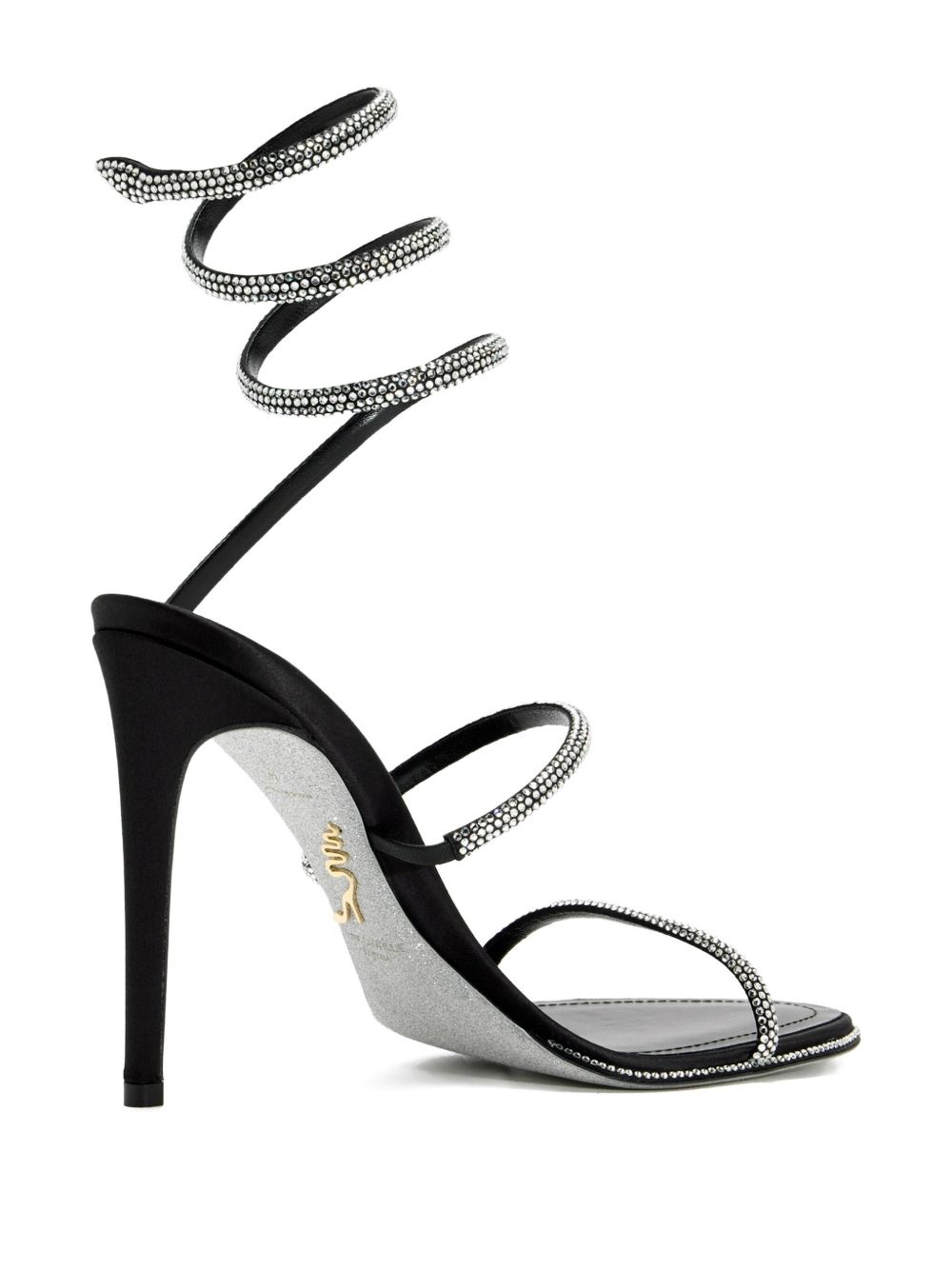105mm Cleo Anthracite crystal-embellished spiral-strap sandals - 3