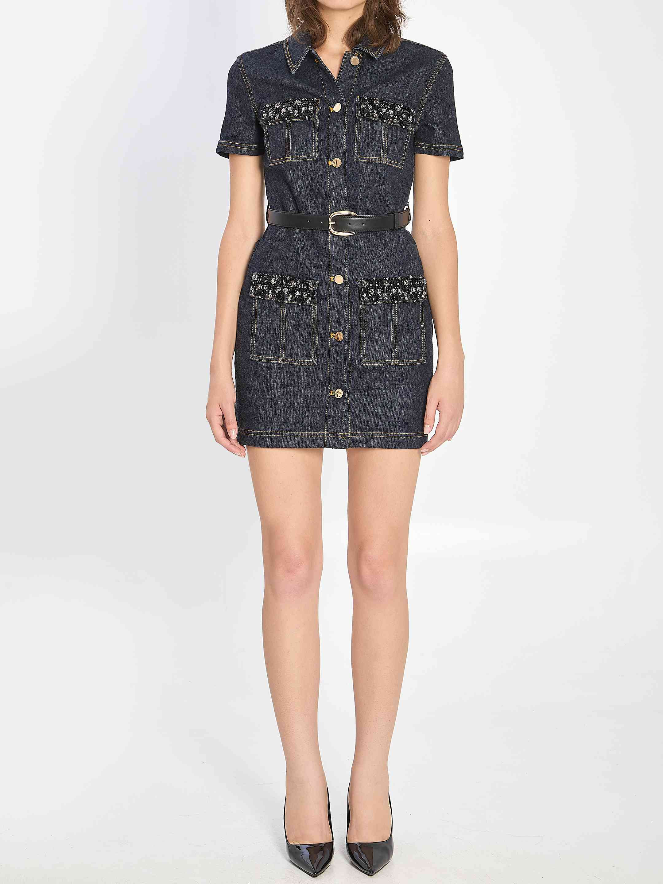 Self Portrait Women Denim Mini Dress - 1