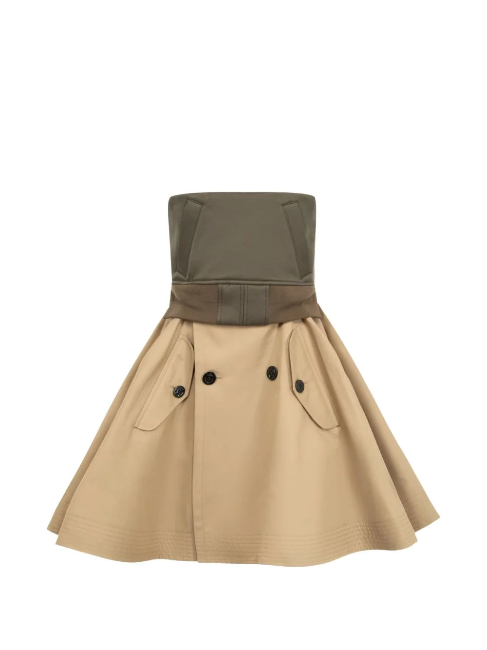 strapless panelled mini dress - 1