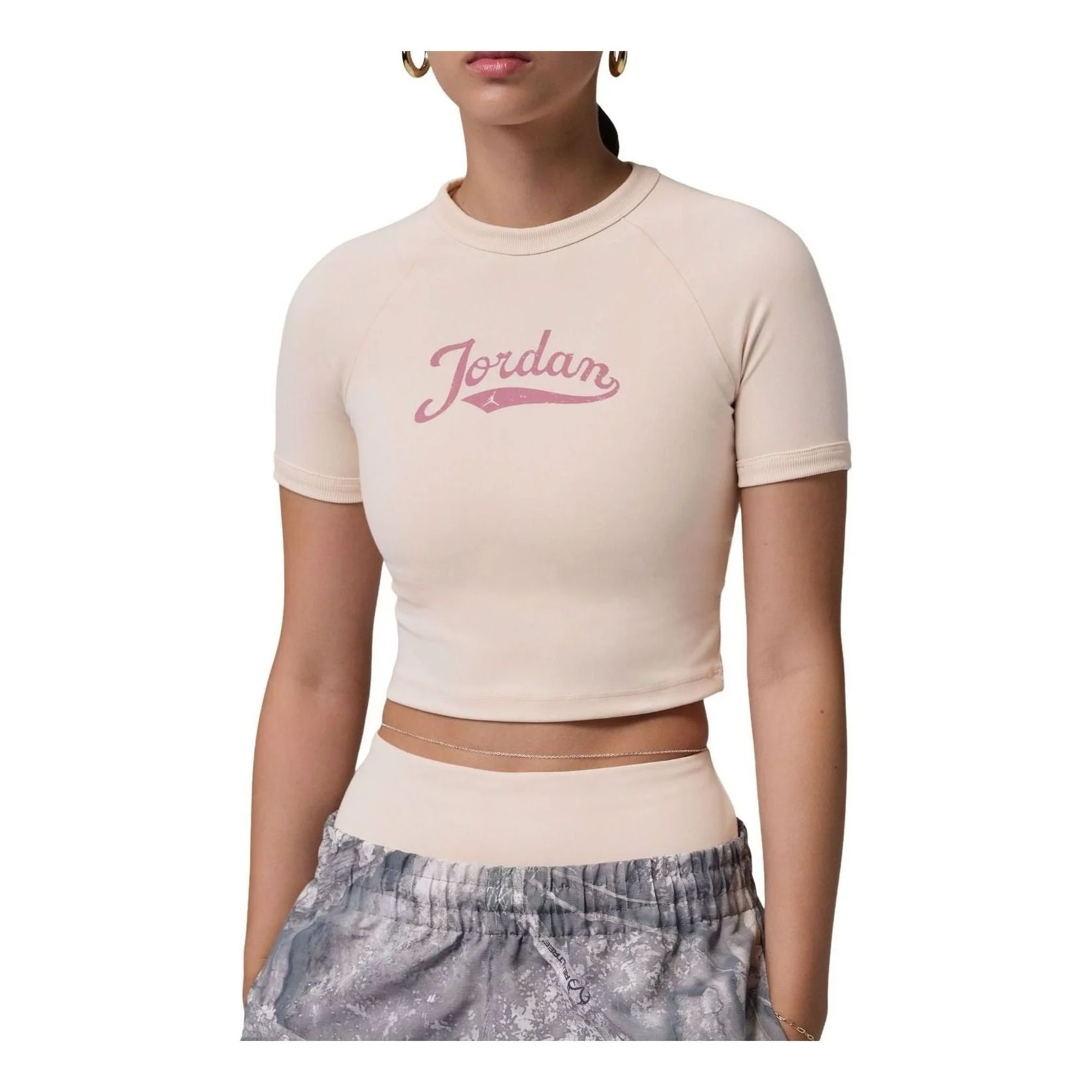 (WMNS) Jordan Brooklyn T-Shirt 'Pearl White Sail Desert Berry' IM7378-272 - 1