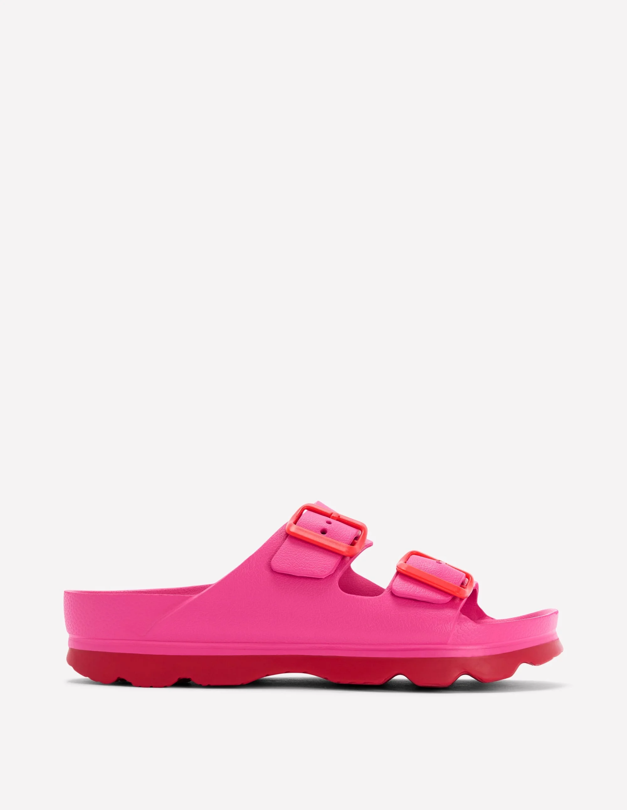 Lyla Double Buckle Sliders-Pink/Red - 1