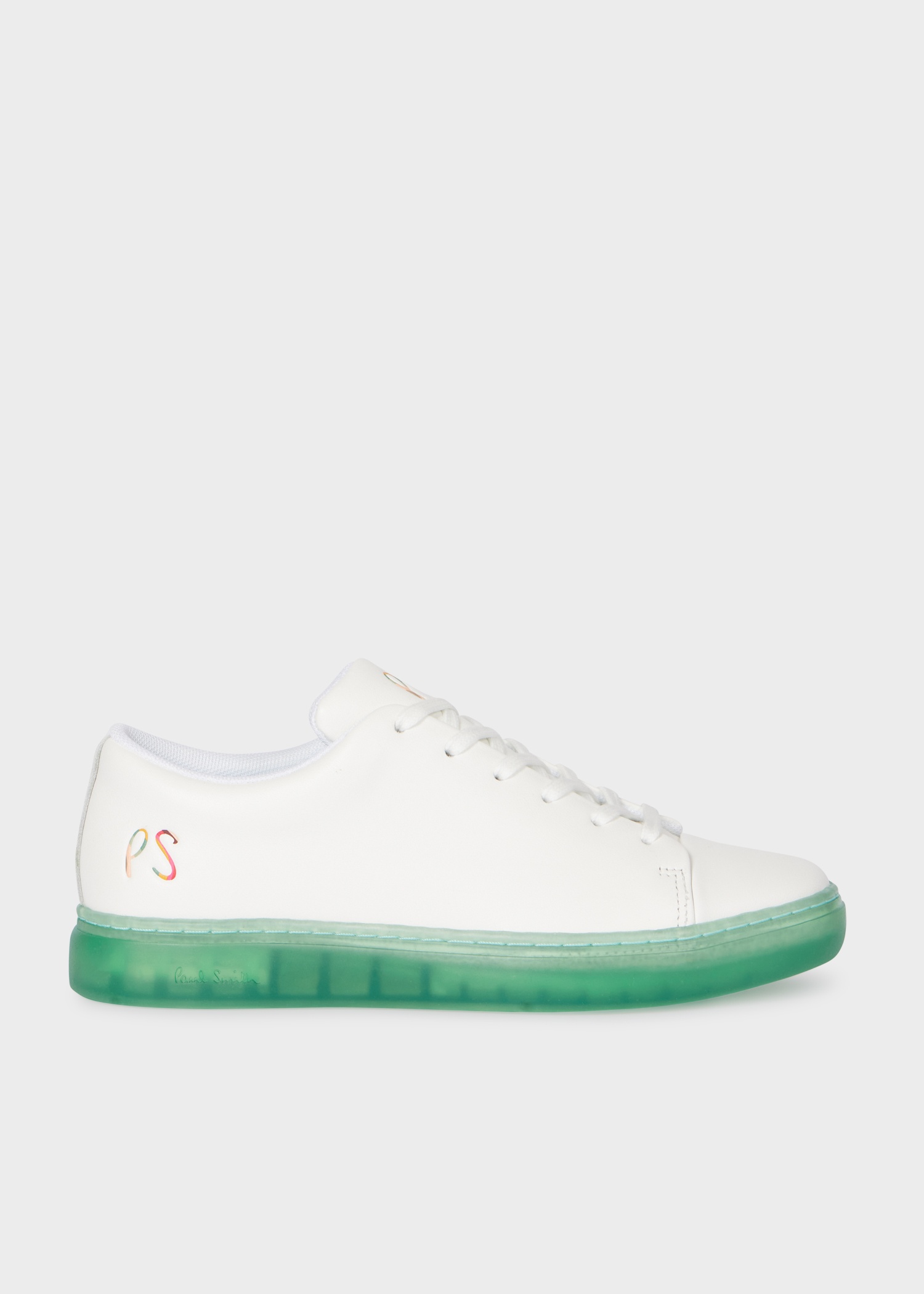 Women's White 'Lee' Trainers With Green Soles - 1