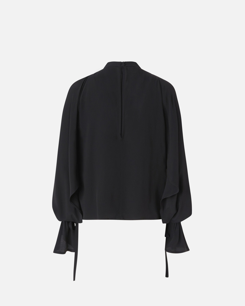 SILK-BLEND BLOUSE WITH RUFFLED SLEEVES 6