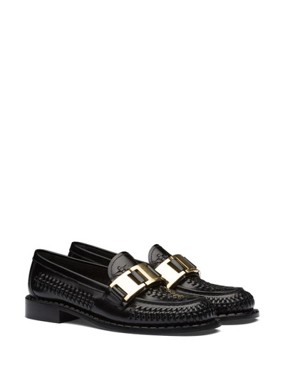 Prada buckled woven loafers outlook