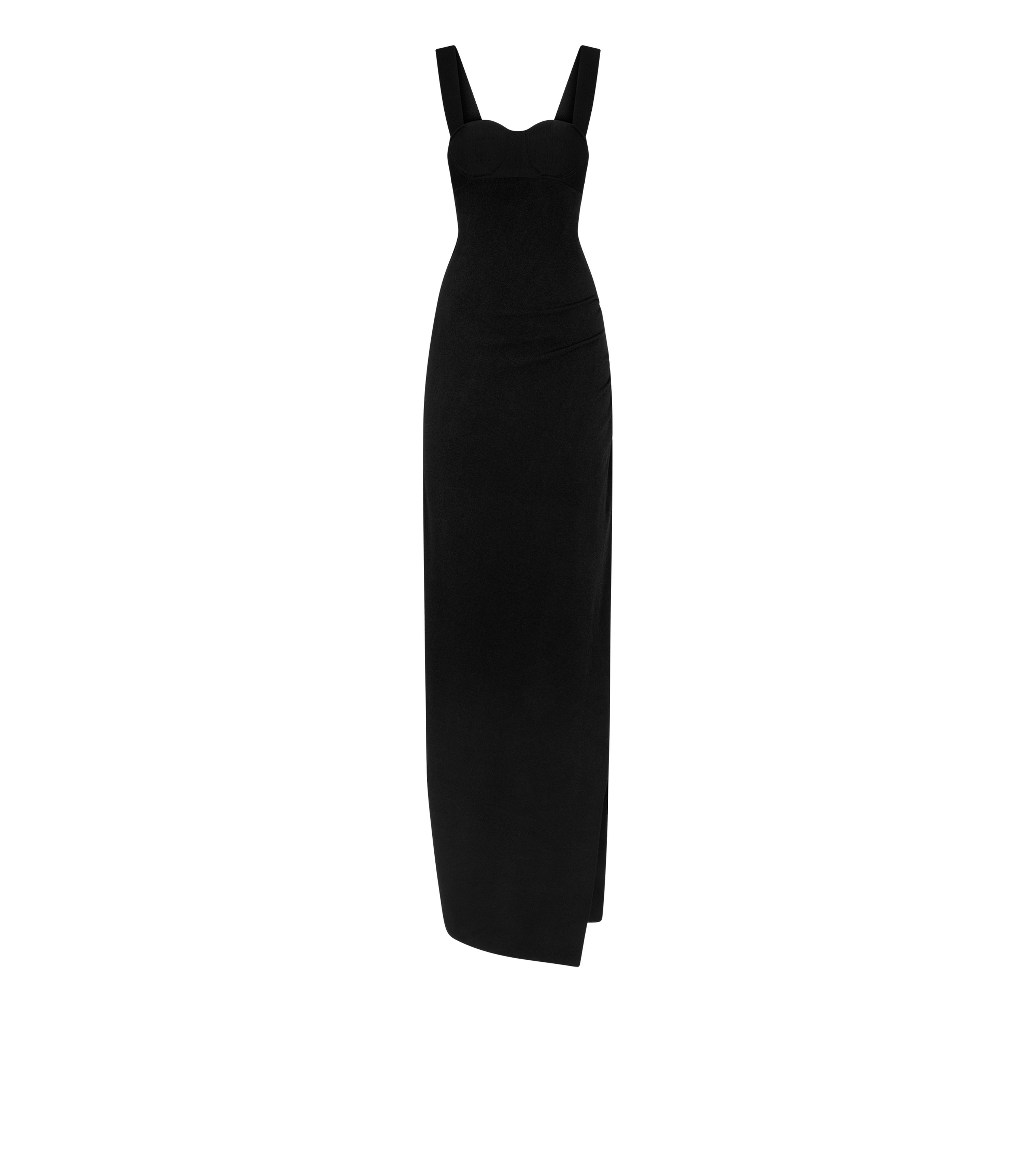 STRETCH VISCOSE KNIT EVENING DRESS - 1