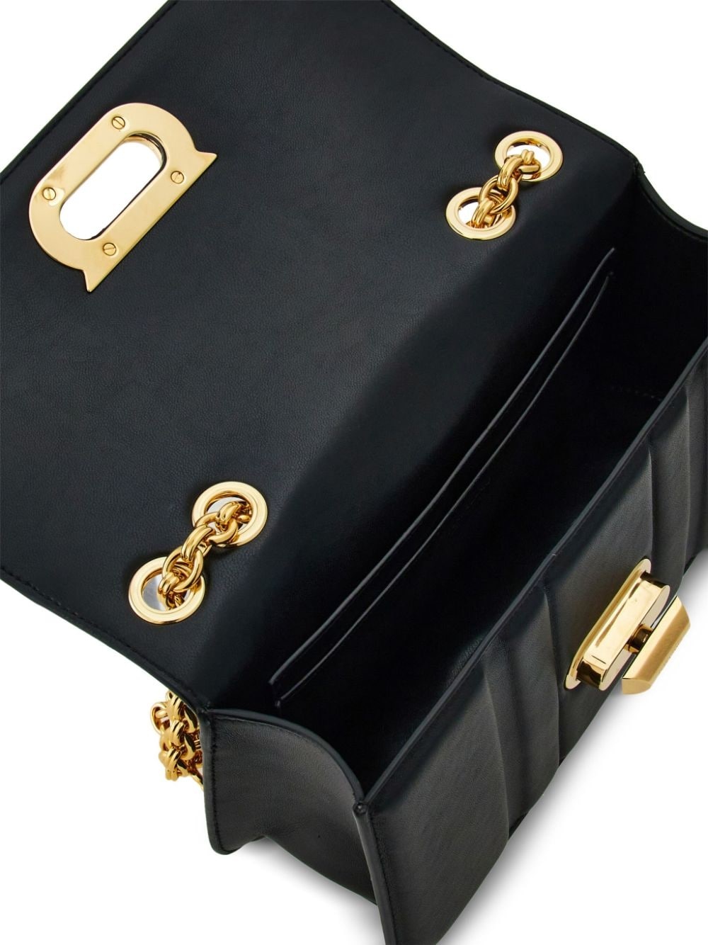 Gancini plaque leather shoulder bag - 4