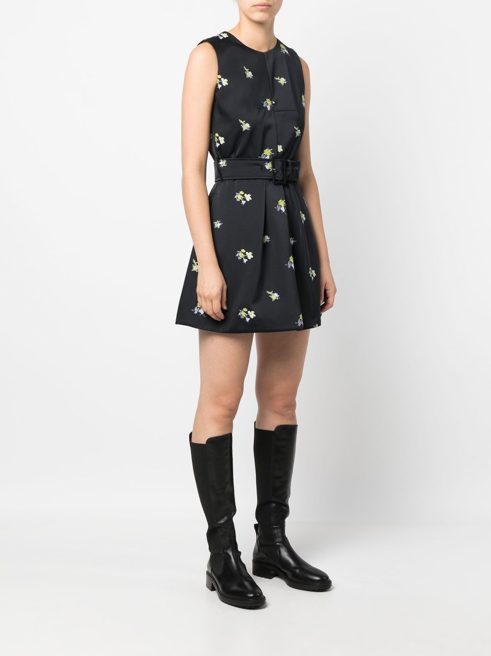embroidered sleeveless mini dress - 3