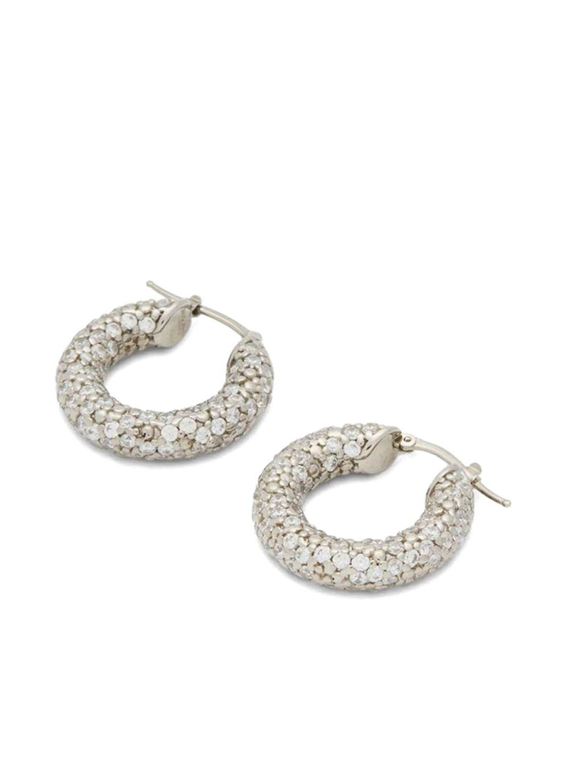 Jil Sander crystal-embellished hoop earrings outlook