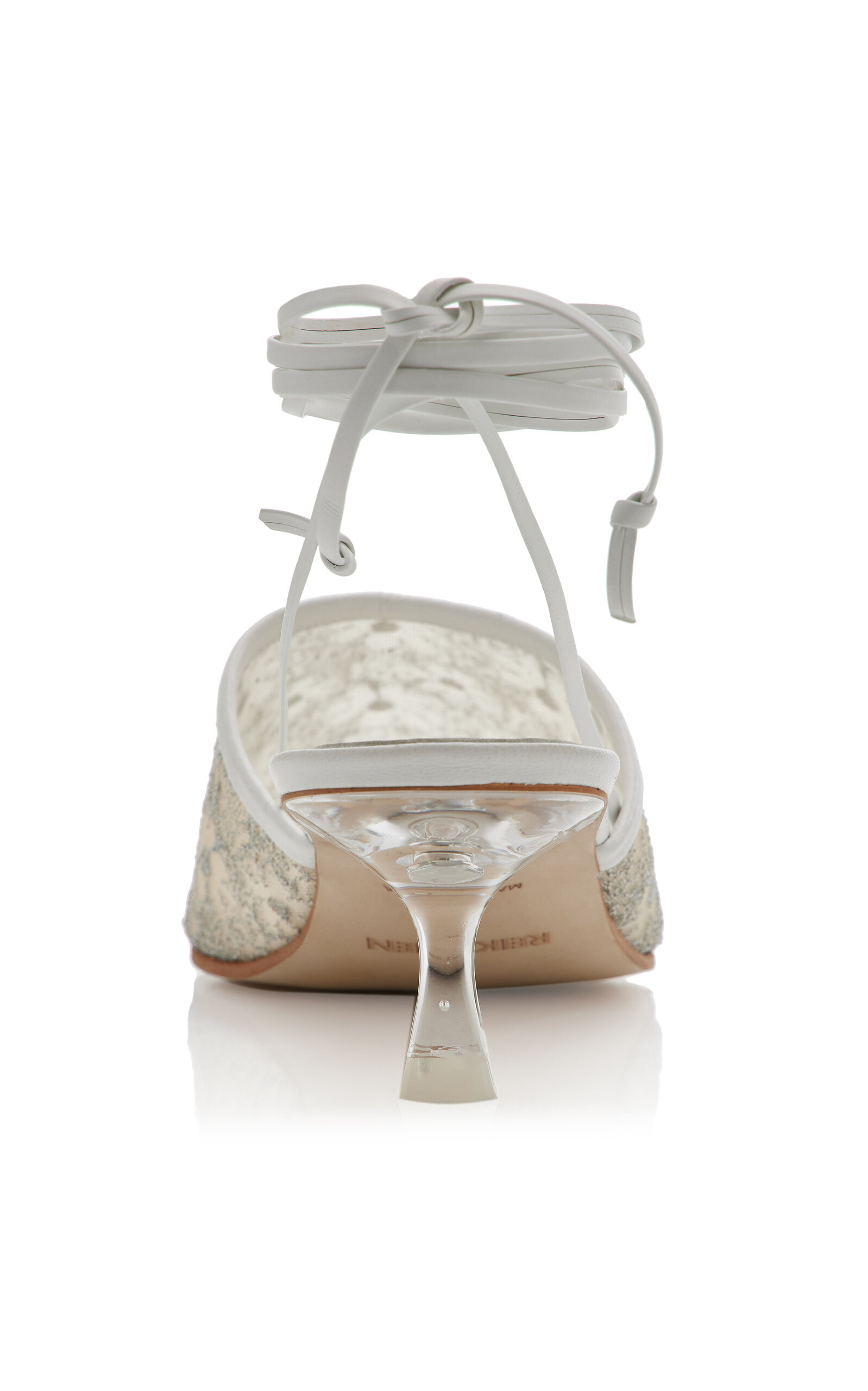 Exclusive Riviera Bit Convertible Floral-Mesh Mules silver - 5
