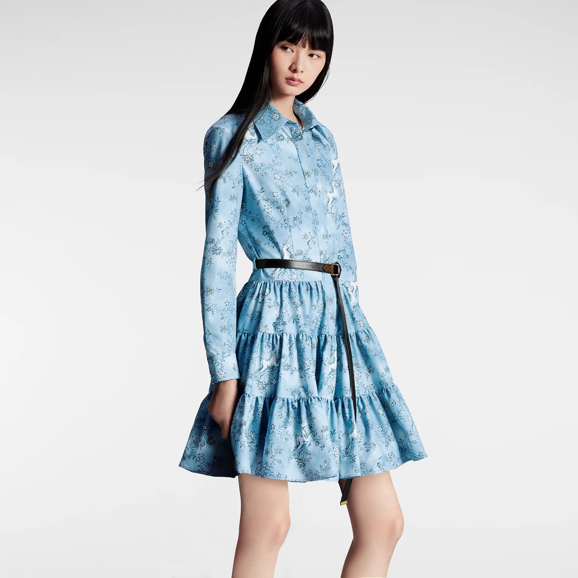 Unicorn Print Belted Shirt Dress - 4