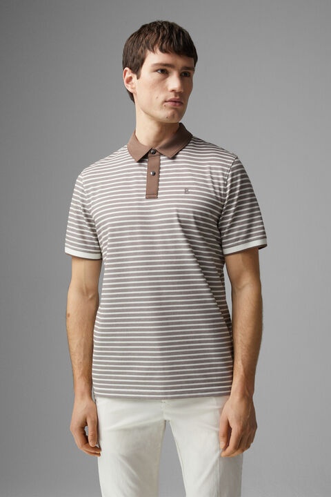 Timo Polo shirt in Brown/White - 2