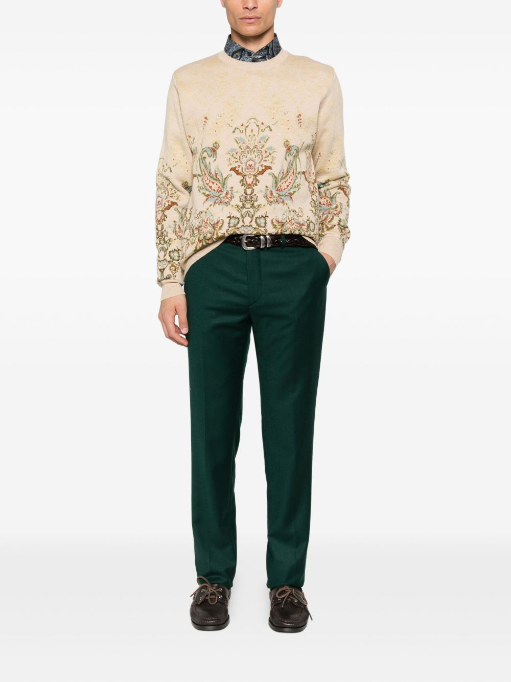 paisley-pattern crew-neck sweater - 2
