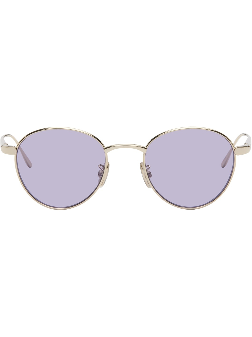 Gold Groove Round Sunglasses - 1