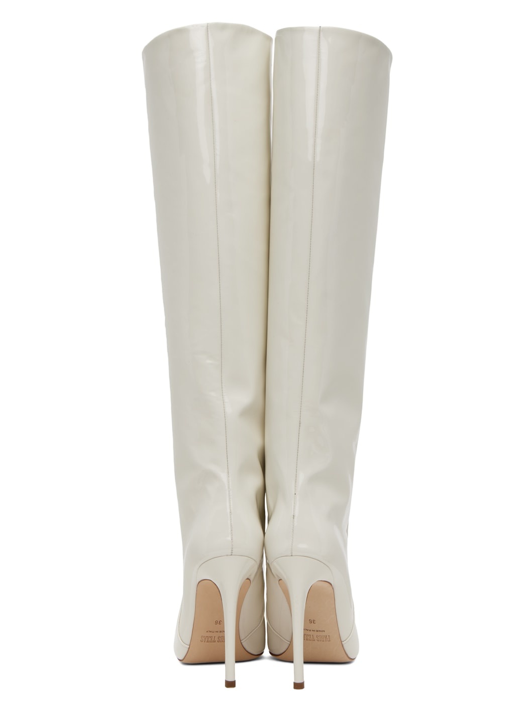 White Pointed Tall Boots - 2