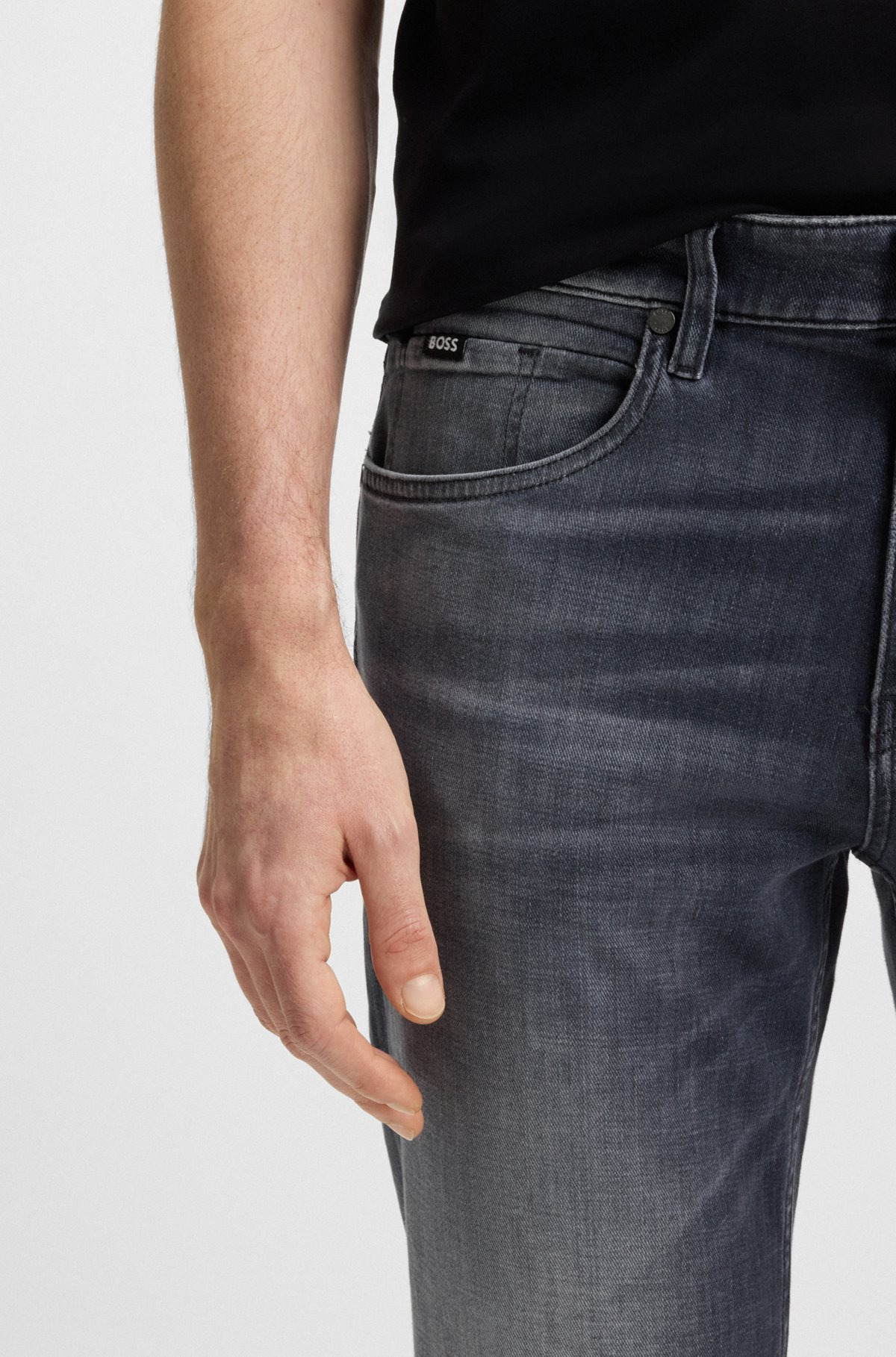 MAINE REGULAR-FIT JEANS IN GRAY ITALIAN DENIM - 5