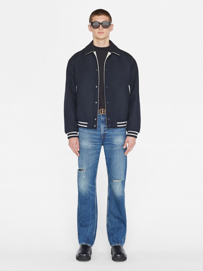FRAME Fall Varsity Jacket in Midnight Blue outlook