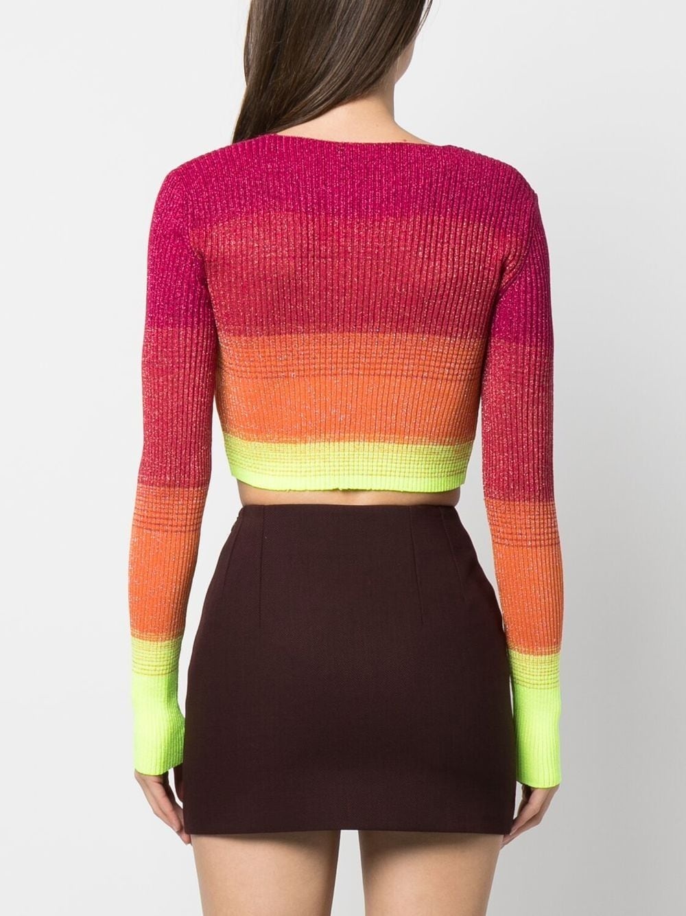 degradé-effect lurex cropped cardigan - 4
