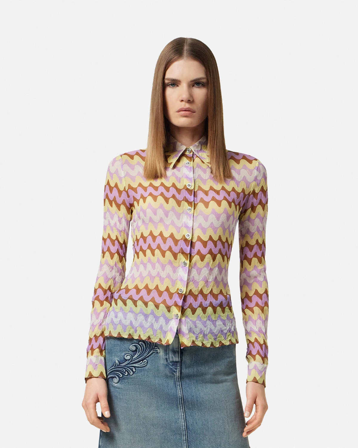 Wave Crêpe Fitted Shirt - 4