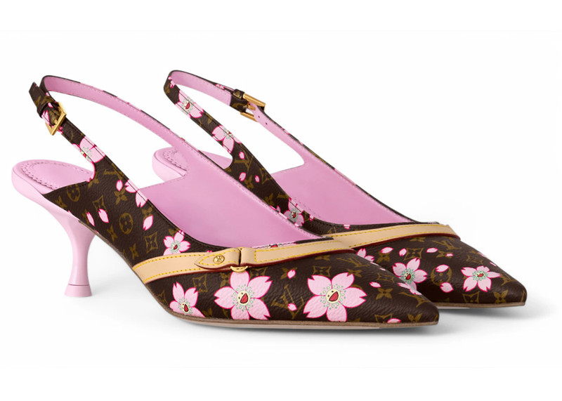 Louis Vuitton Louis Vuitton x Takashi Murakami 6AM Slingback Pump Cherry Blossom Sakura Brown (Women's) outlook