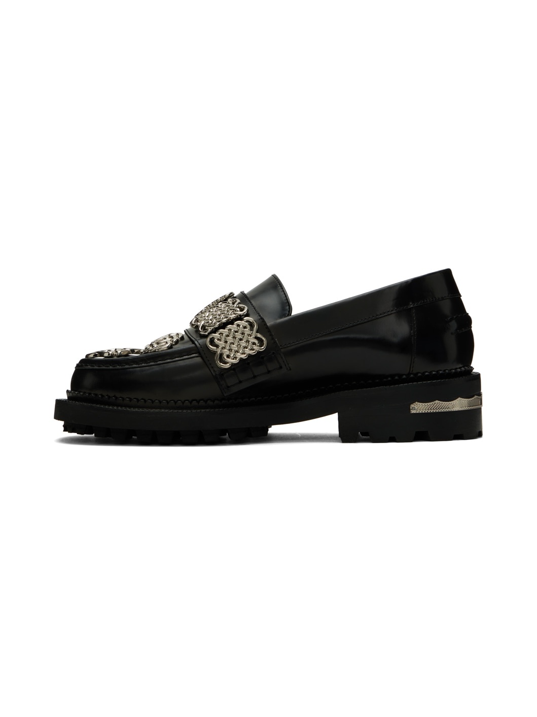 Black Chain Link Loafers - 3