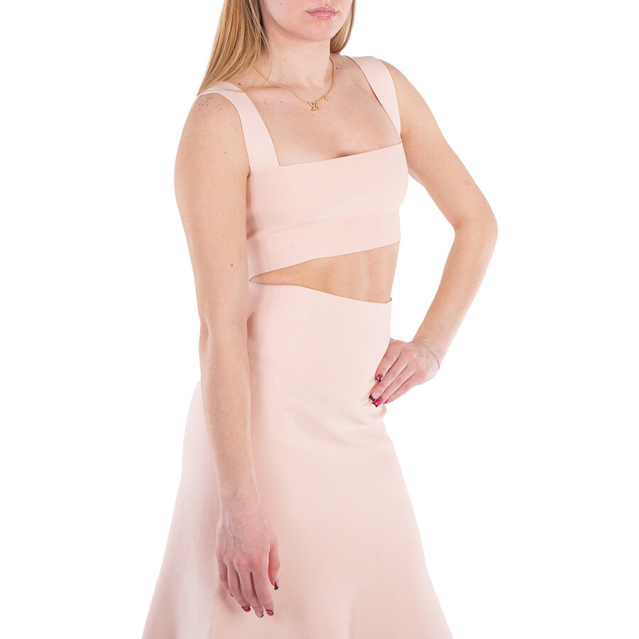 Victoria Beckham Peach Cropped Bandeau Top - 2