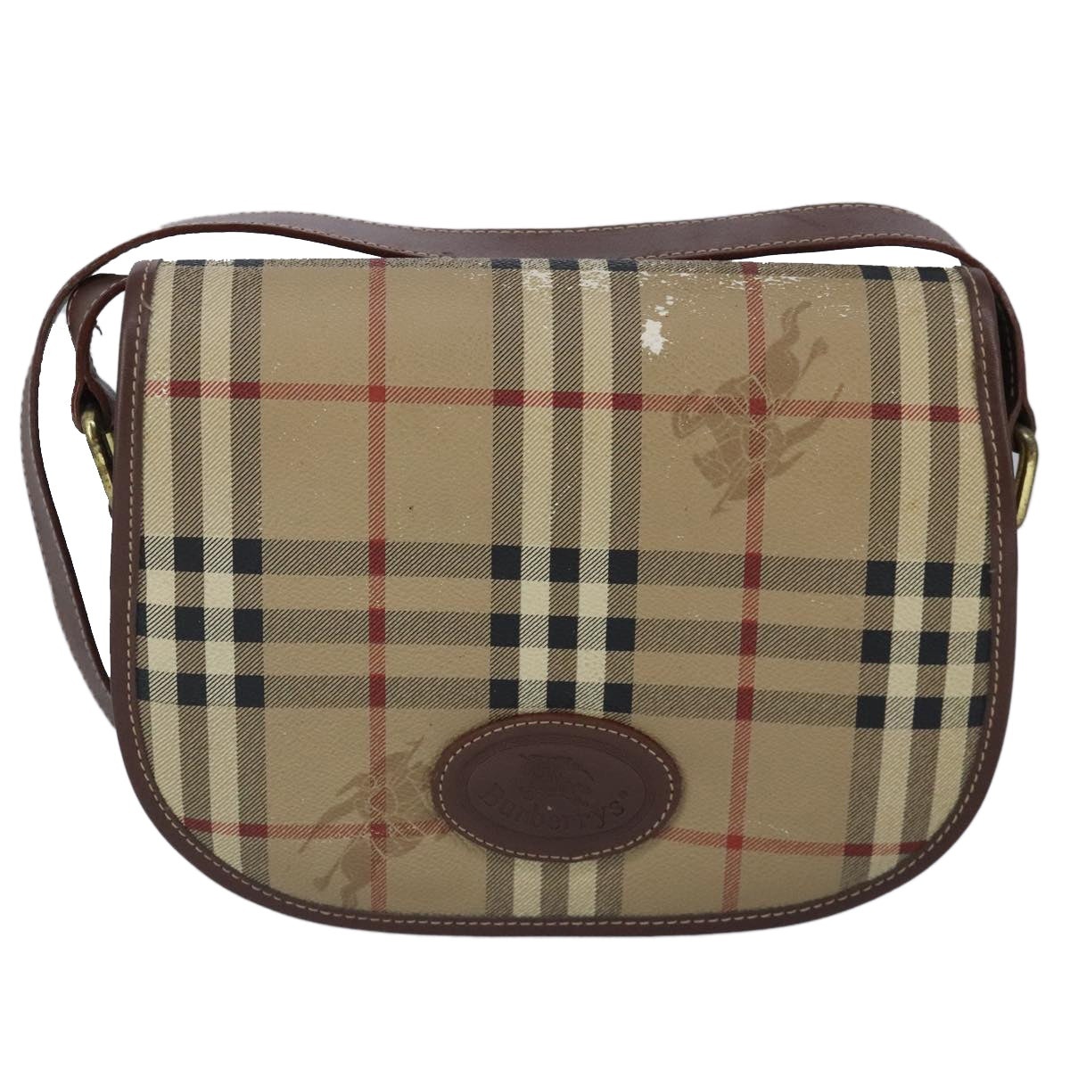 Burberry Nova Check Shoulder Bag Leather Beige - 13