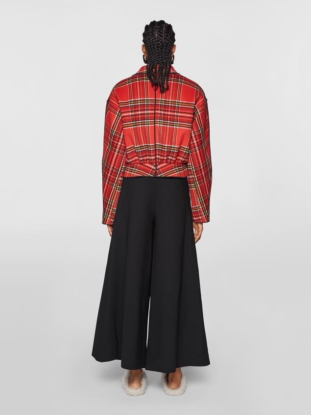 HIGH WAIST DOUBLE WOOL CREPE TROUSERS - 3