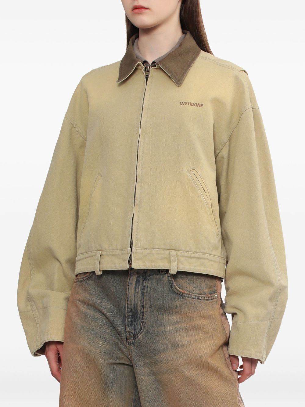 cord-collar cotton jacket - 3