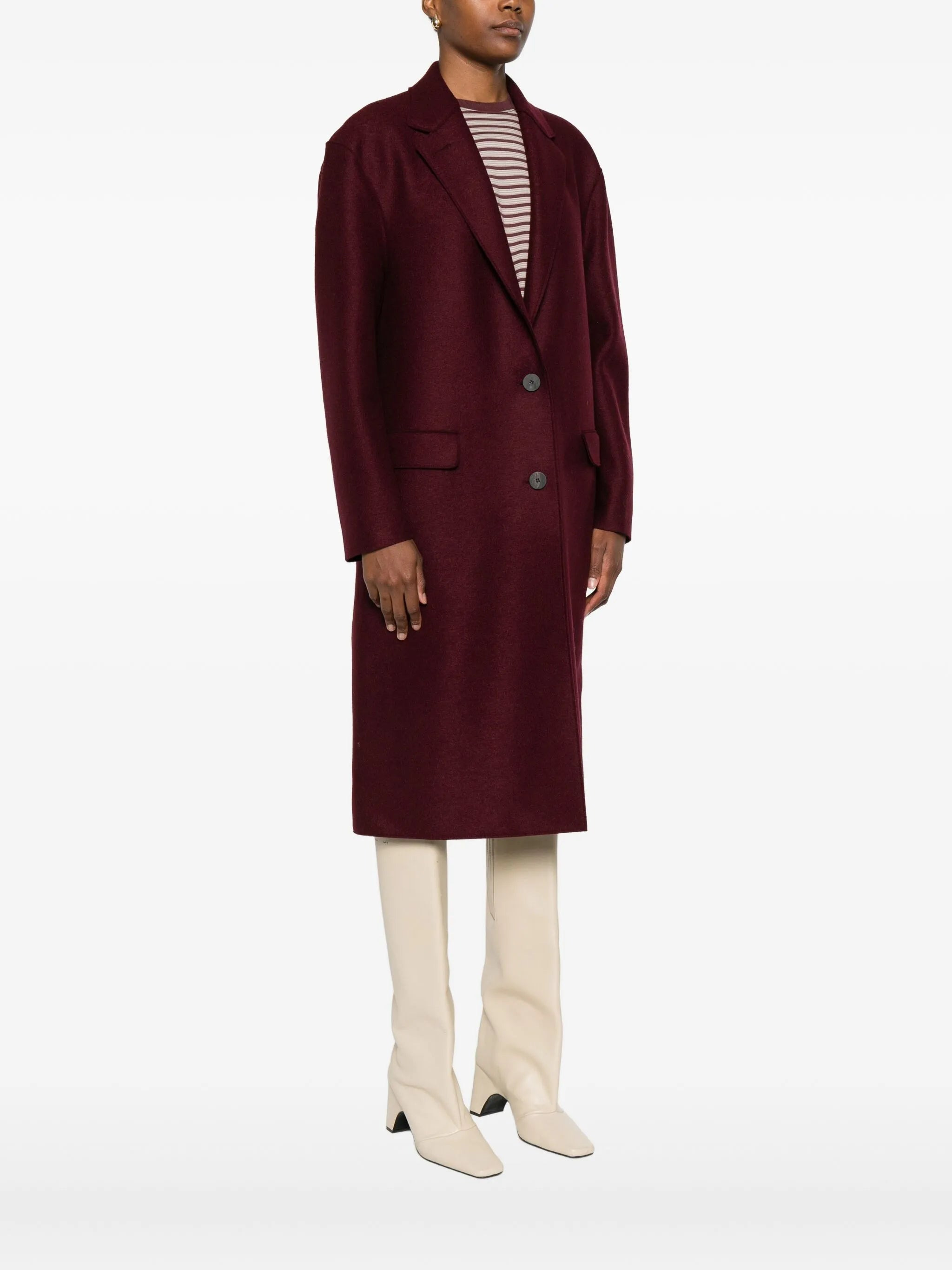 Harris Wharf London Chester Button-fastening Wool Coat - 5