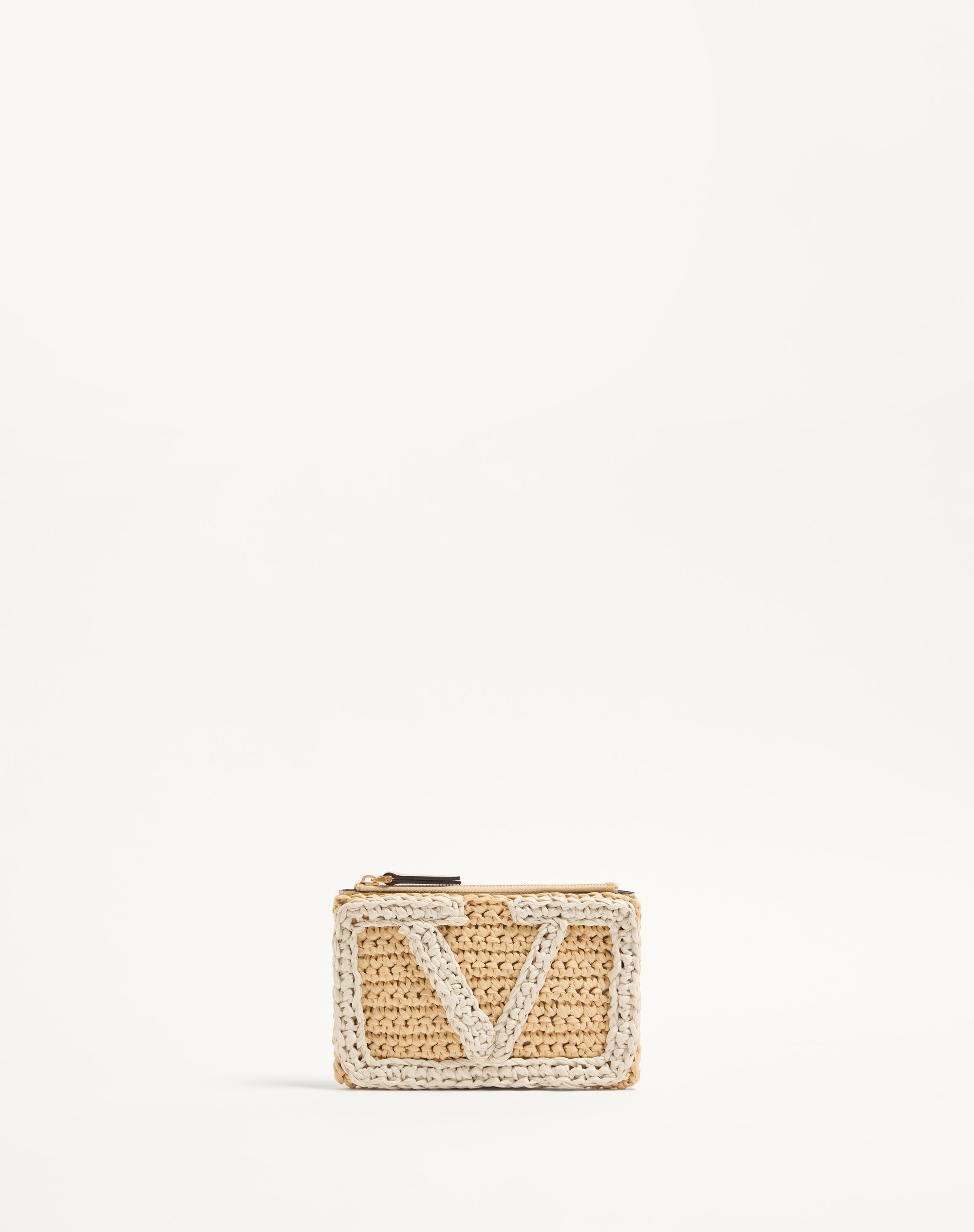 VALENTINO GARAVANI VIVA SUPERSTAR SYNTHETIC RAFFIA POUCH - 1