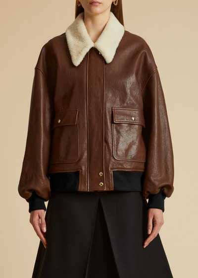 KHAITE The Shellar Jacket in Classic Brown Leather outlook