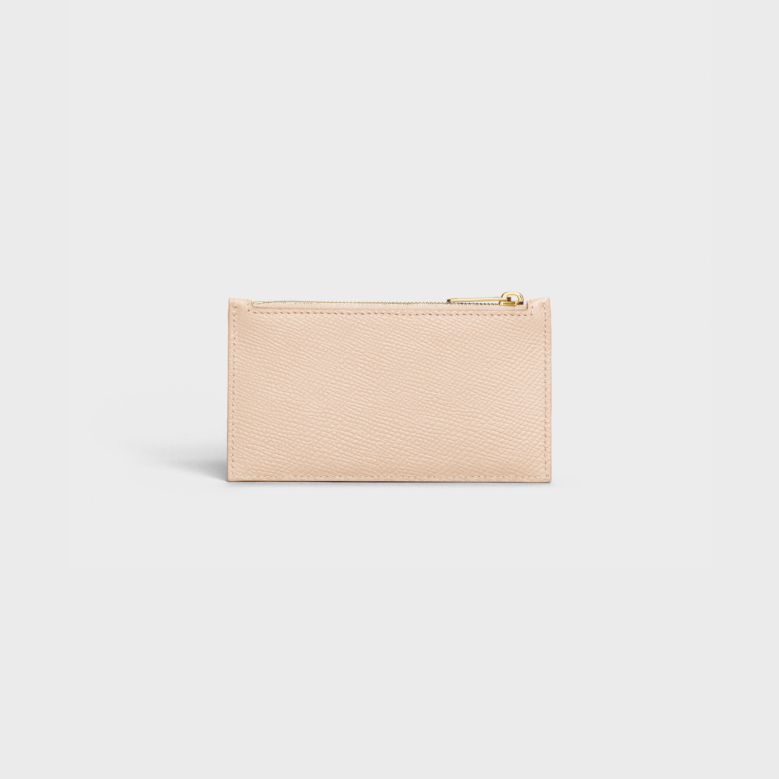 Zipped compact card holder in Grained calfskin - 3