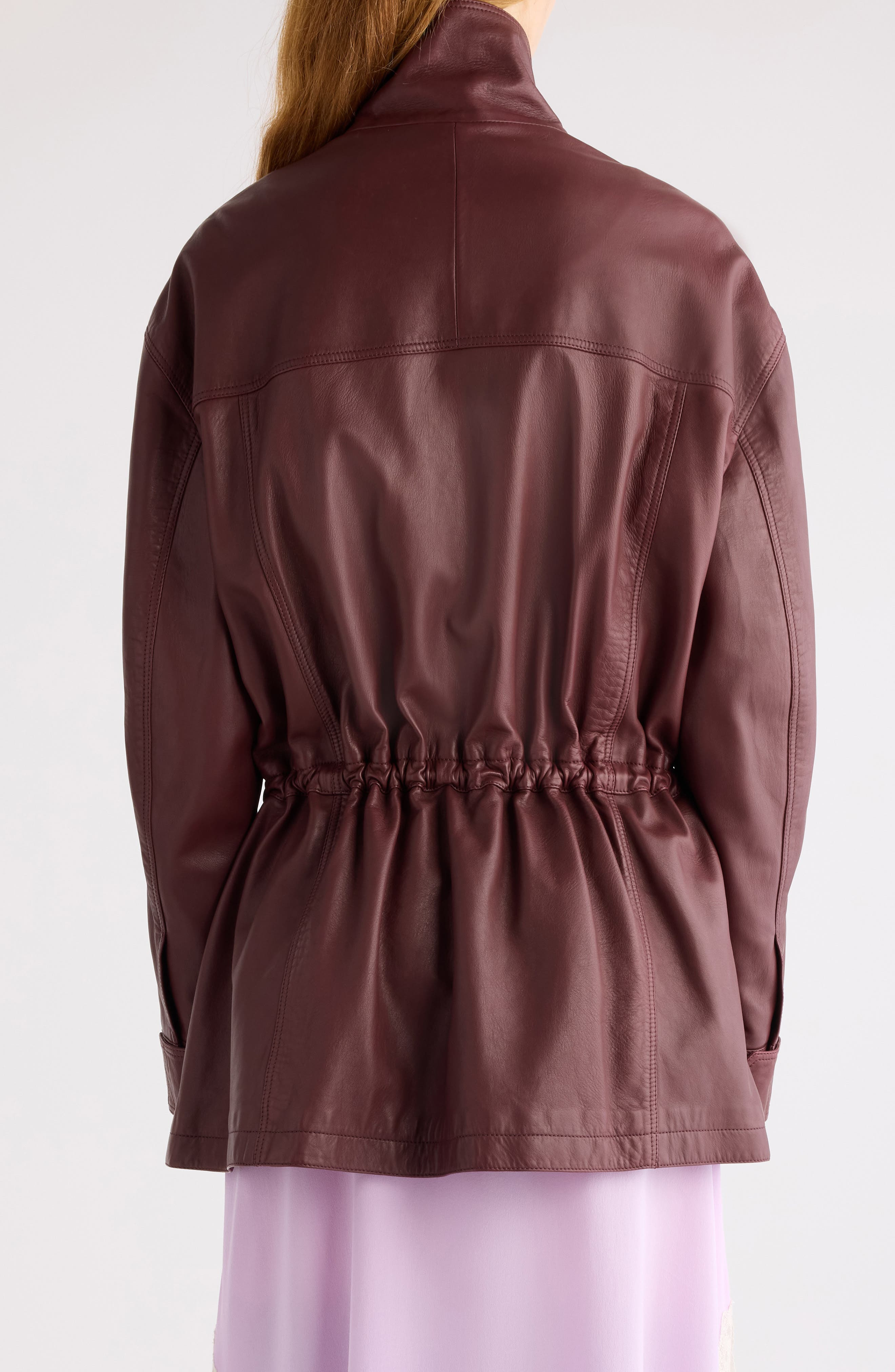 Chloé Classic Plongé Leather Parka in Dusky Brown at Nordstrom - 3