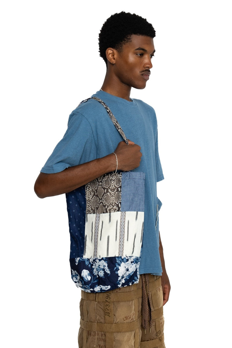 Kapital Patchwork NOVEL Tote Bag - Indigo outlook