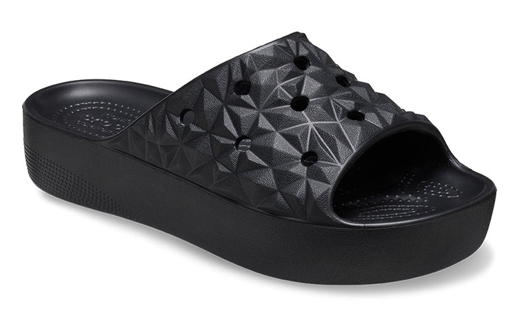 (WMNS) Crocs Classic Platform Slides 'Black' 209564-001 - 3