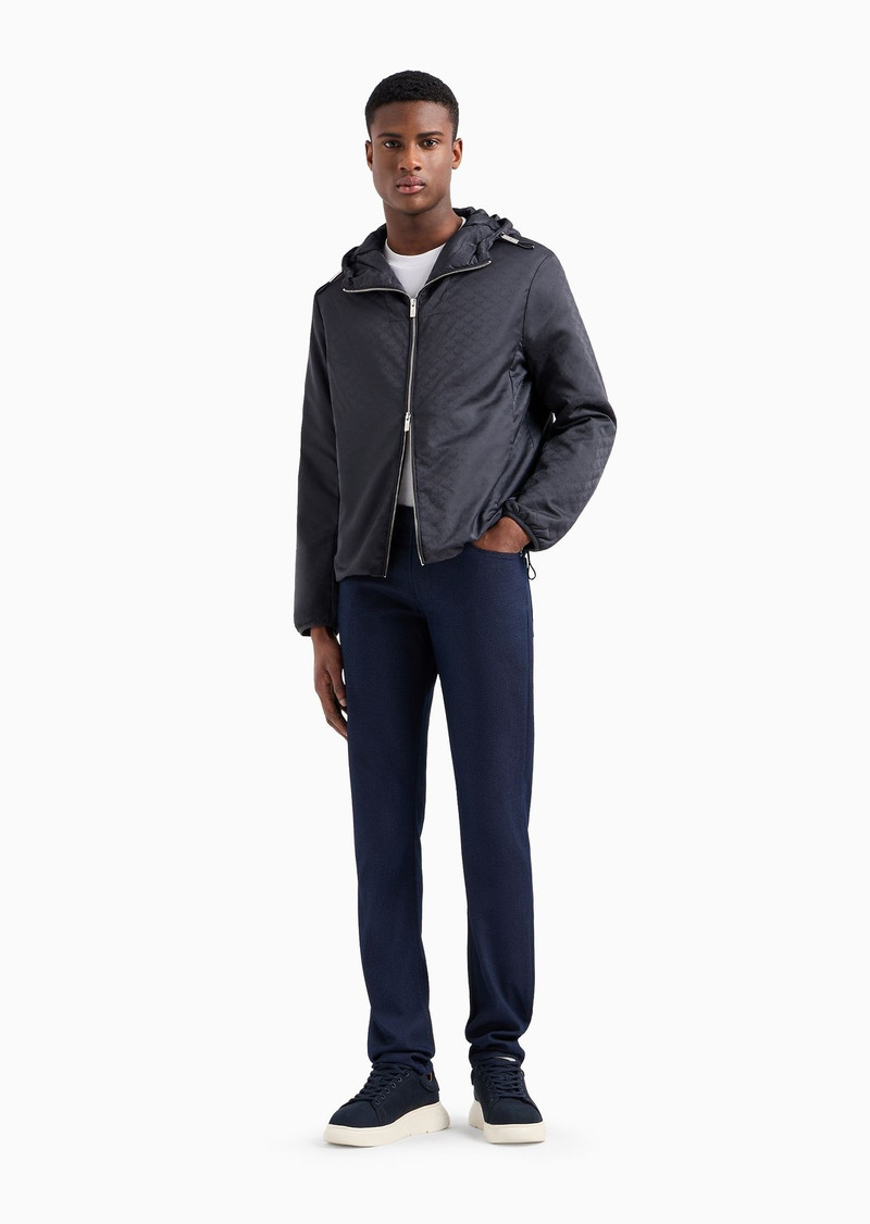 EMPORIO ARMANI J06 slim-fit, yarn-dyed, cotton-blend trousers outlook