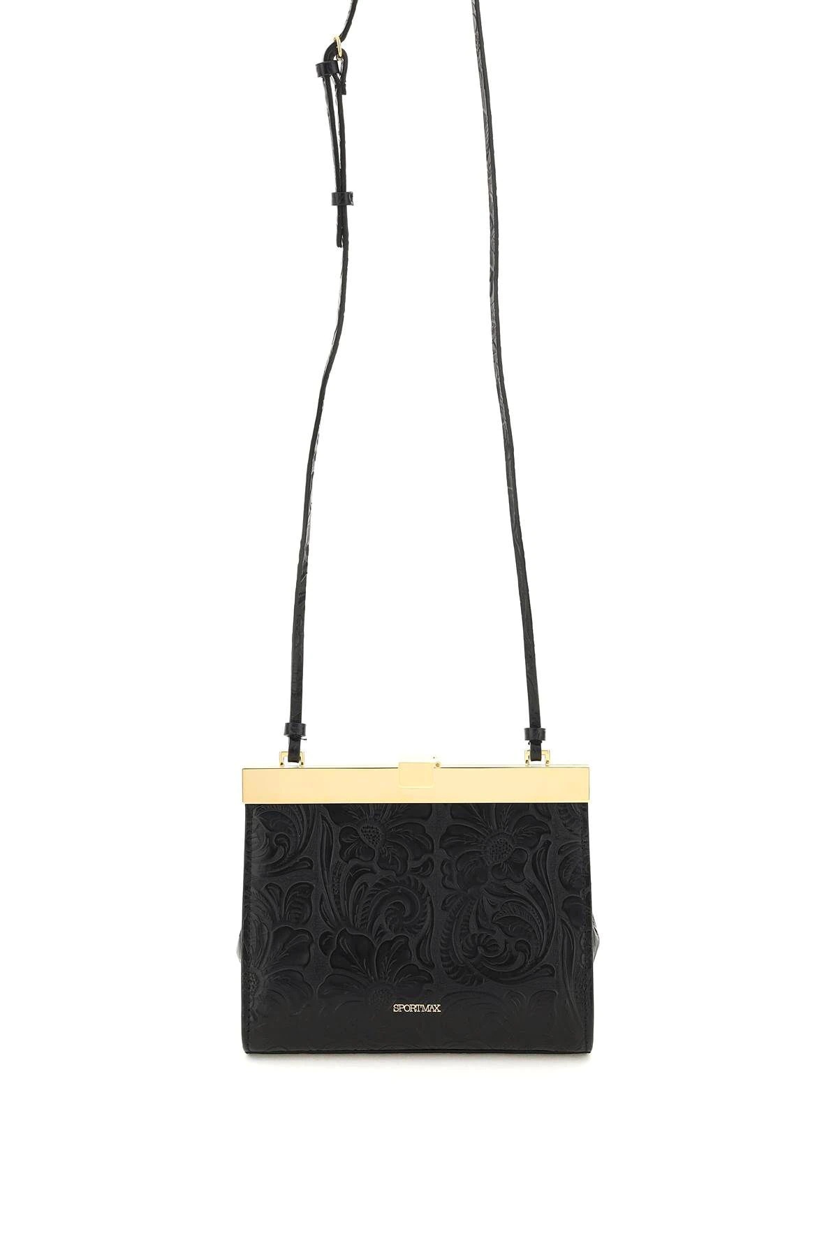 FLORAL EMBOSSED LEATHER BAG - 1